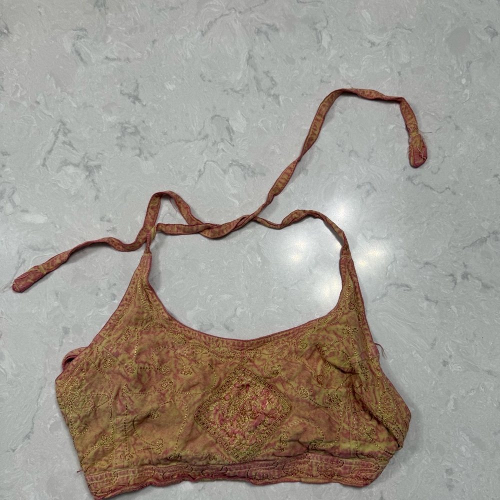 orange peach colored flowy boho set